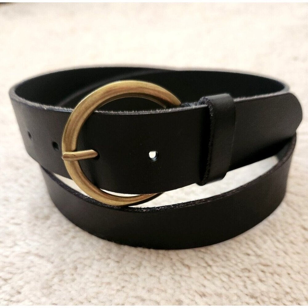 FRYE | Black Leather Jean/Western Style Belt Sz L x  1.5" Wide